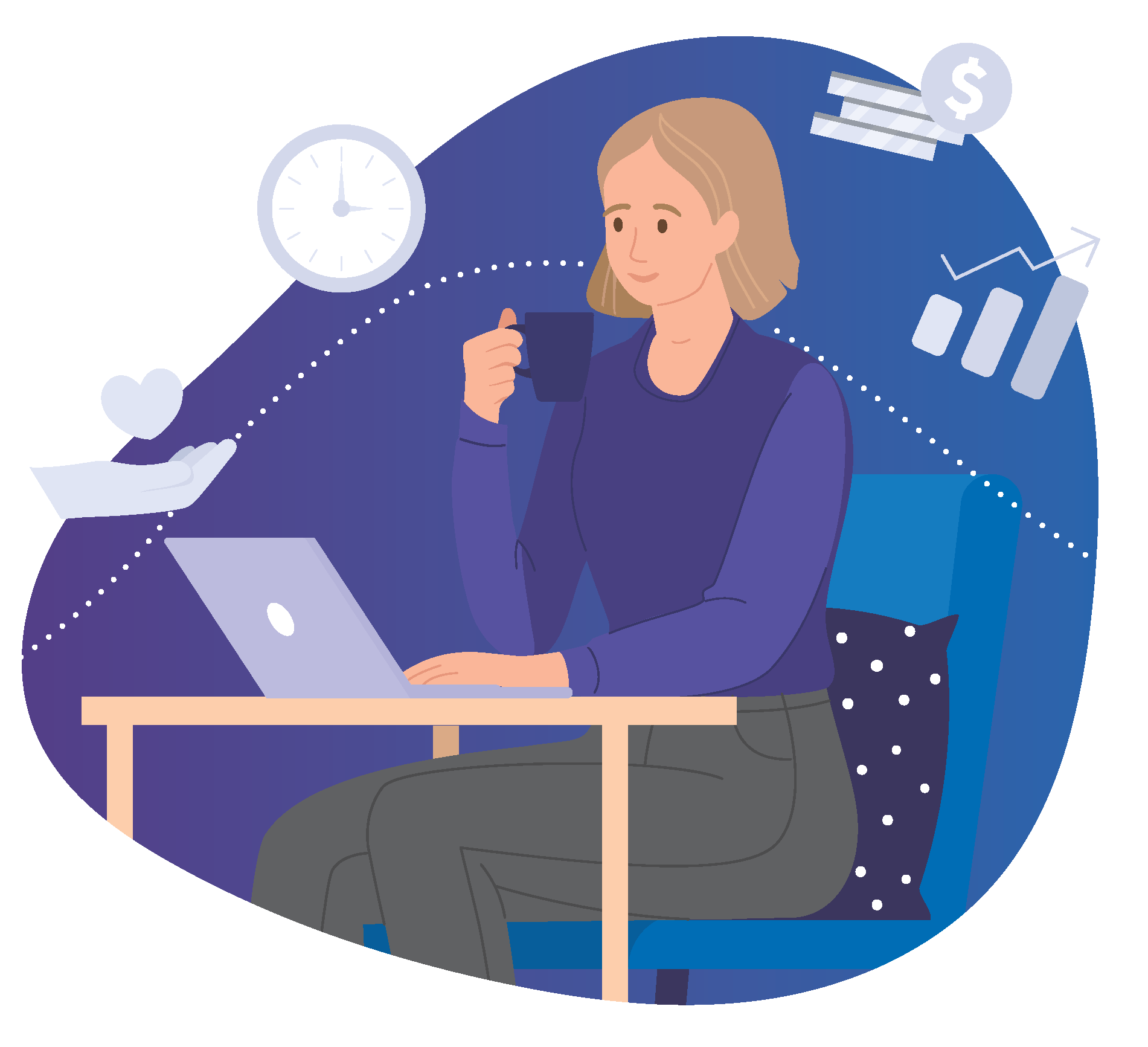 lady doing work on the computer