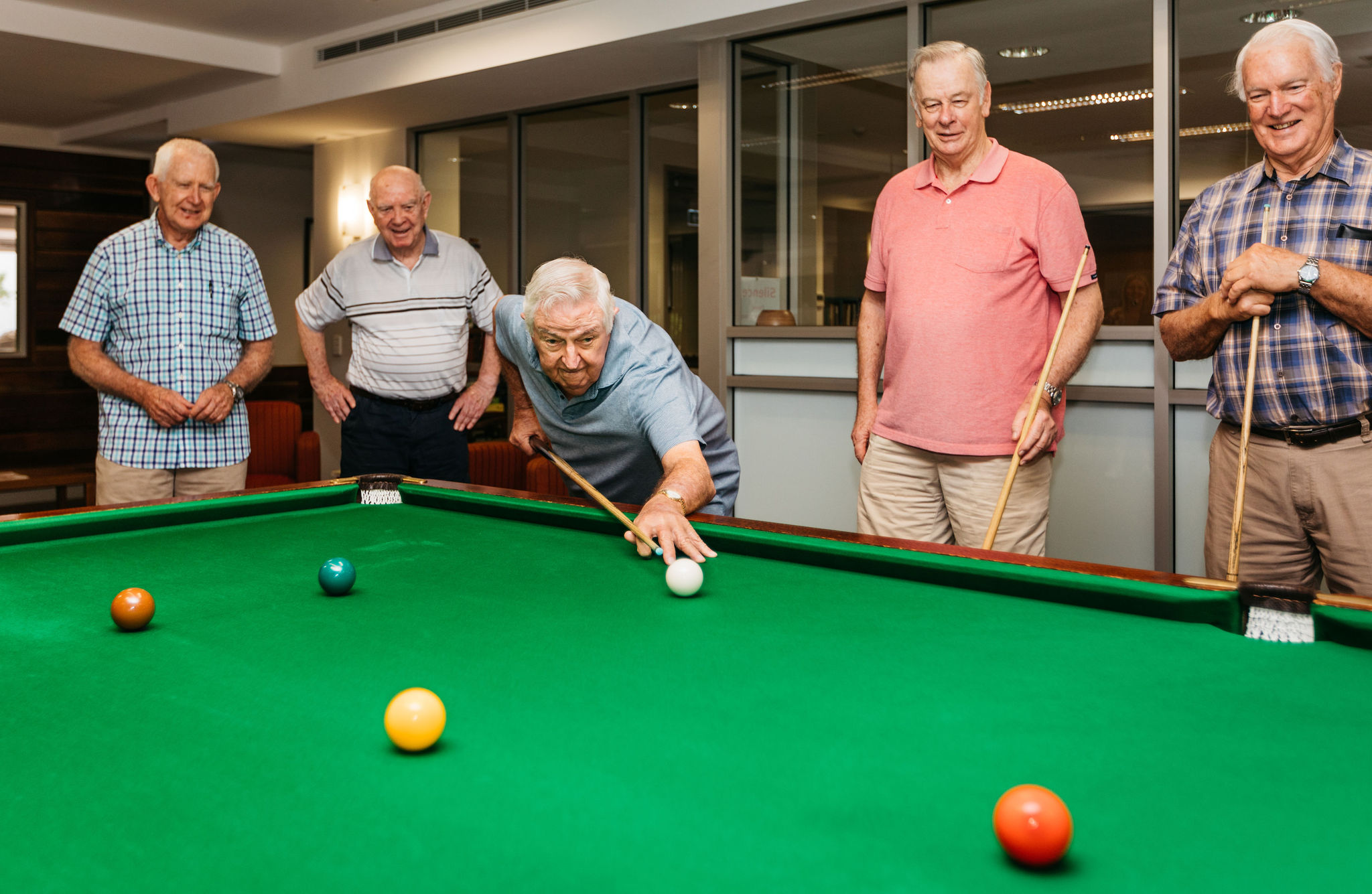 Large pool table and activities room