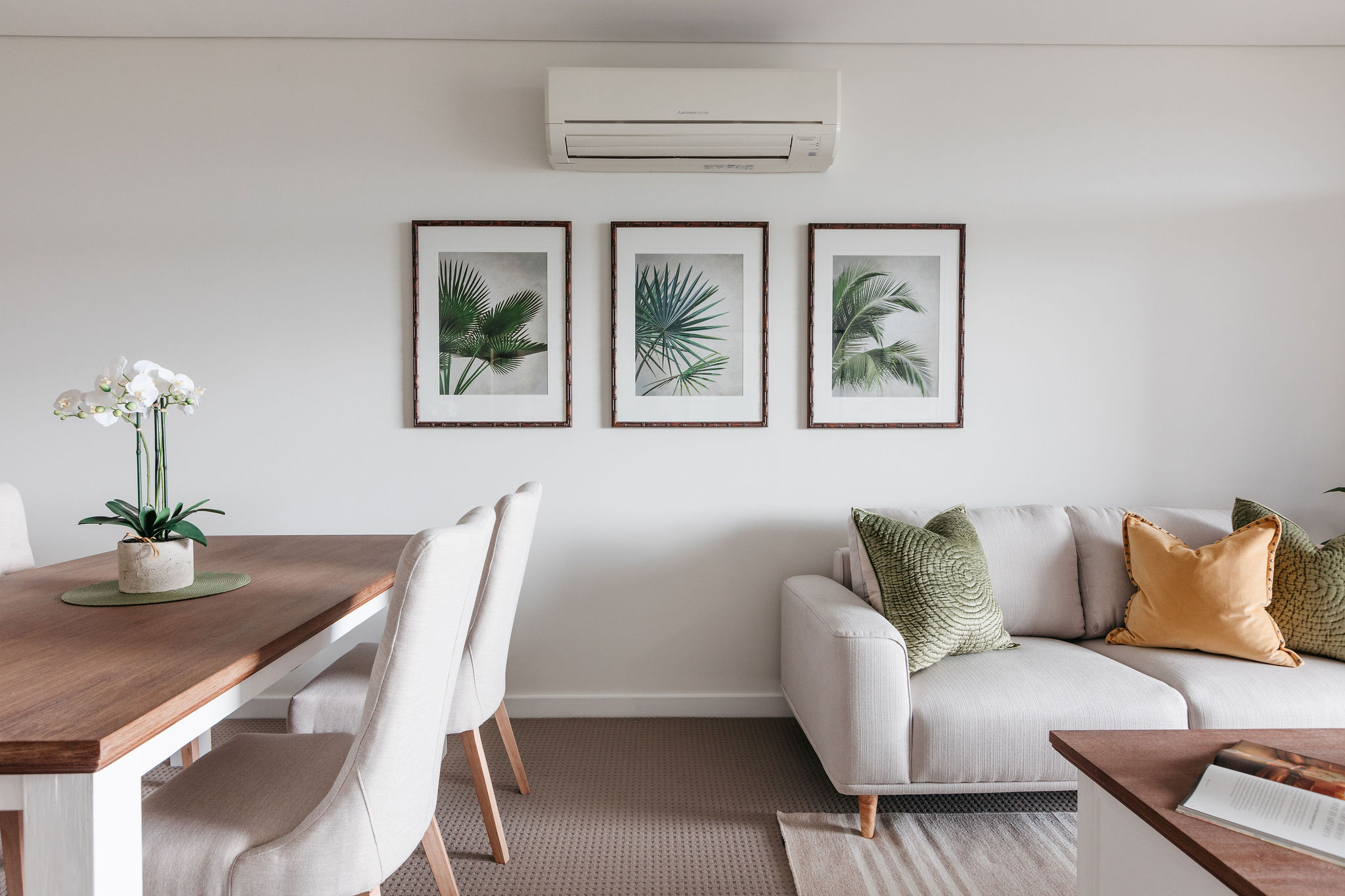 Living and dining areas