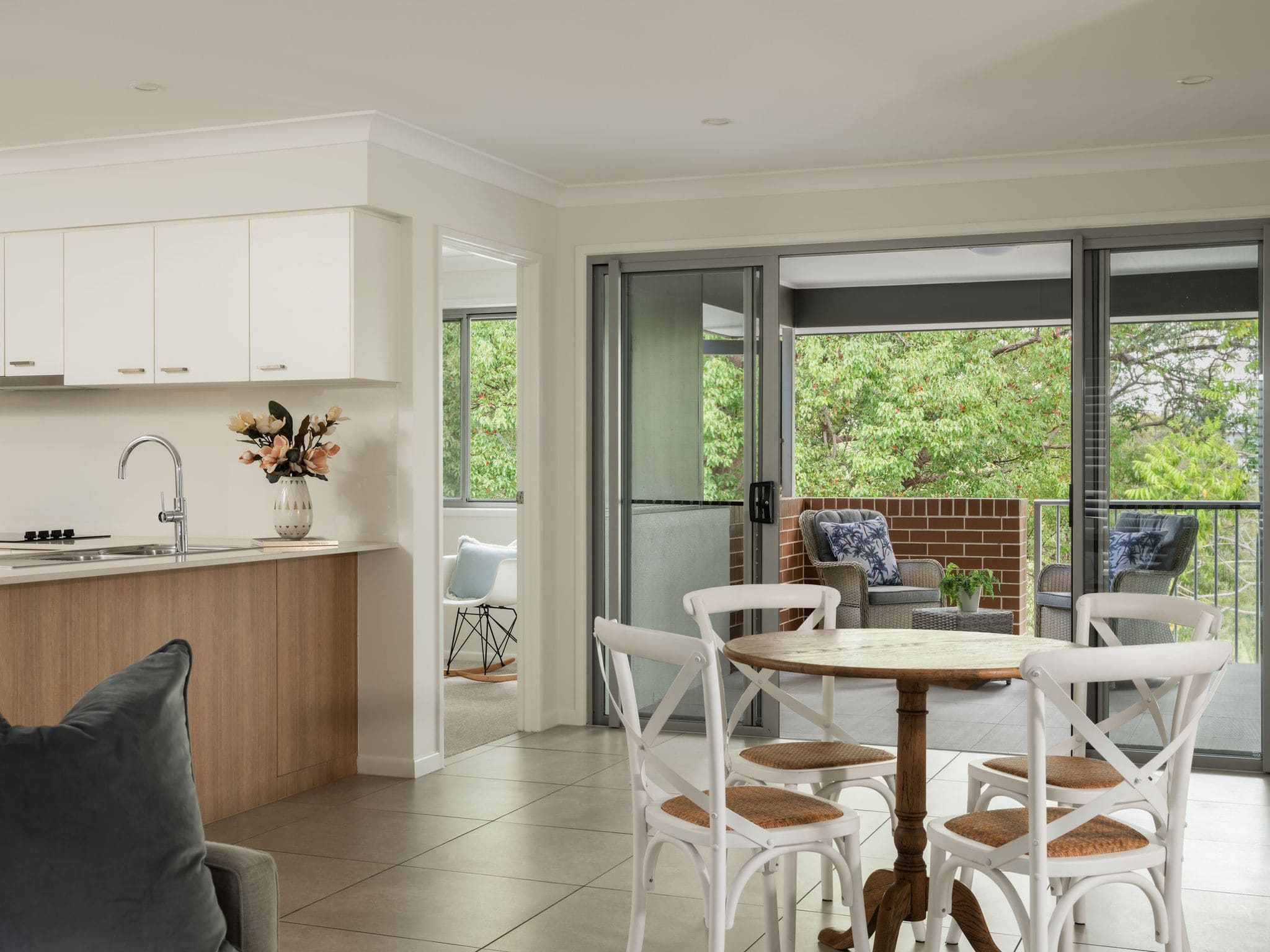 Open plan living and dining areas
