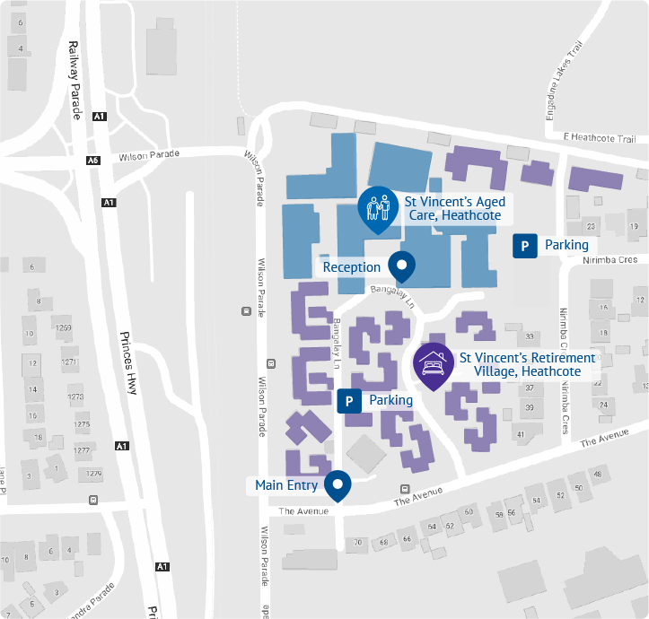 Heathcote Retirement Village map