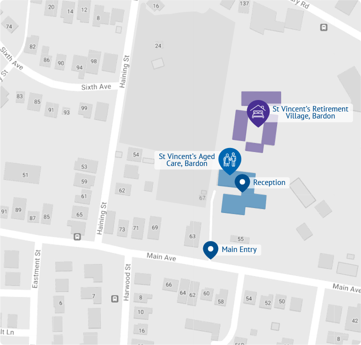 Bardon Retirement Village map